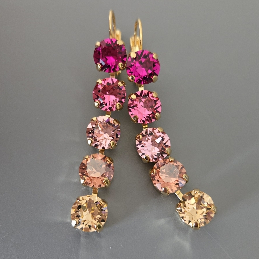 Austrian Crystal Earrings in Gold